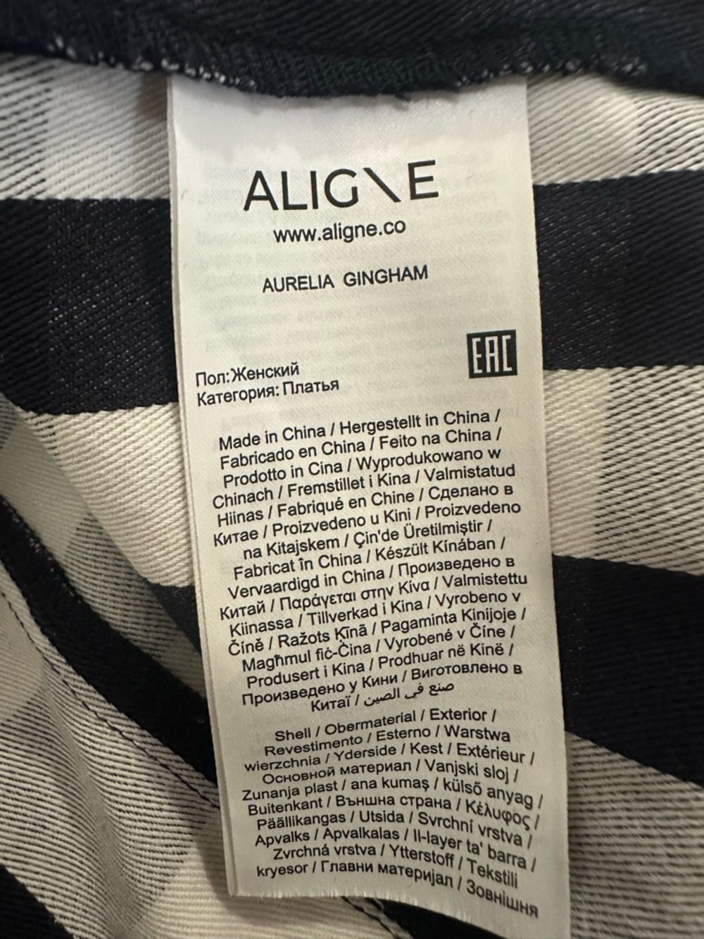 Aligne Aurelia Gingham Dress in Checkered Blue and White - Picture 7 of 8